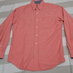 Nautica Shirt Men’s Coral Long Sleeve Size Small 100% Cotton